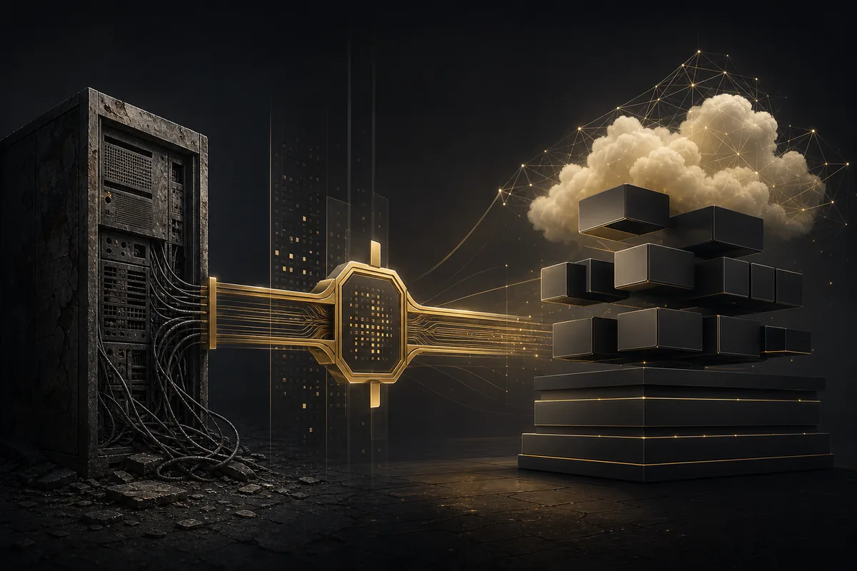 A staged bridge from legacy infrastructure to modular modern services