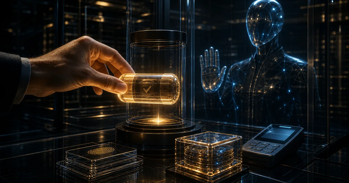 A customer securely delegating a verified transaction to an AI agent