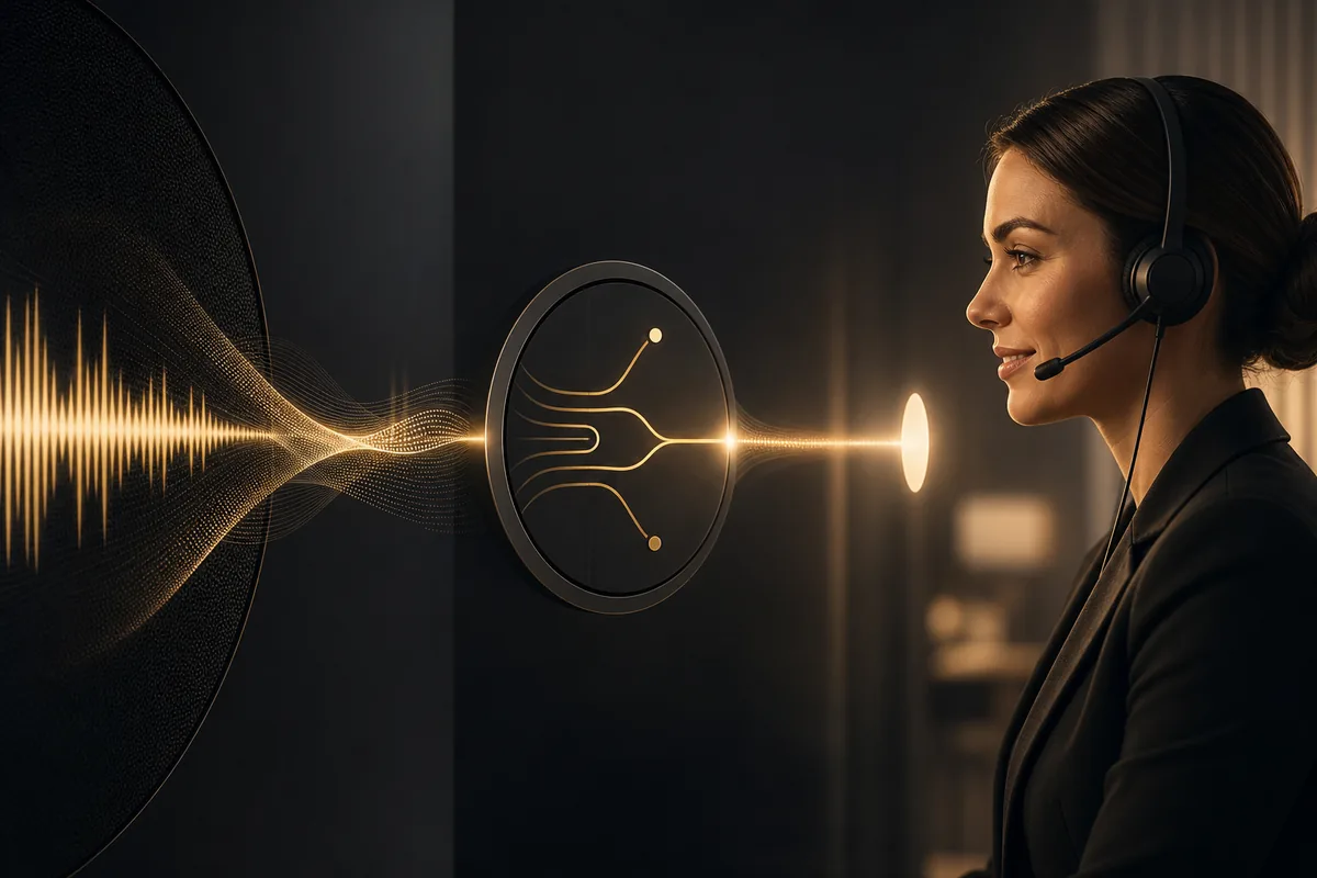 A voice workflow handing a customer conversation to a human operator